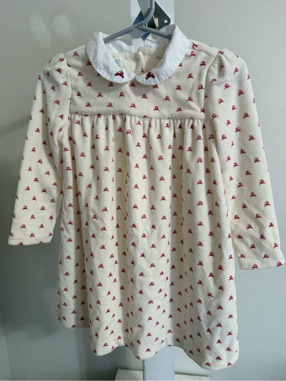 Ralph Lauren Reindeer-Print Velour Dress